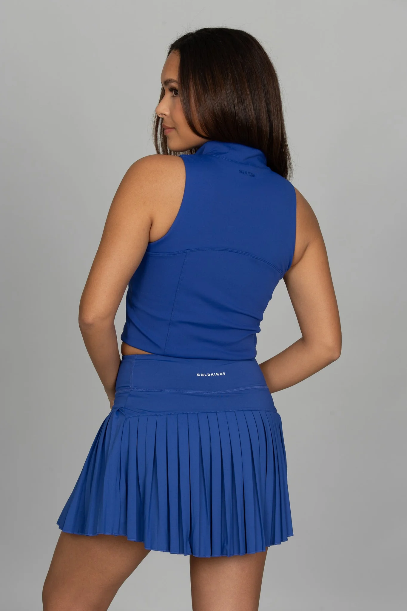 15" Mediterranean Blue Pleated Tennis Skirt - Image 3