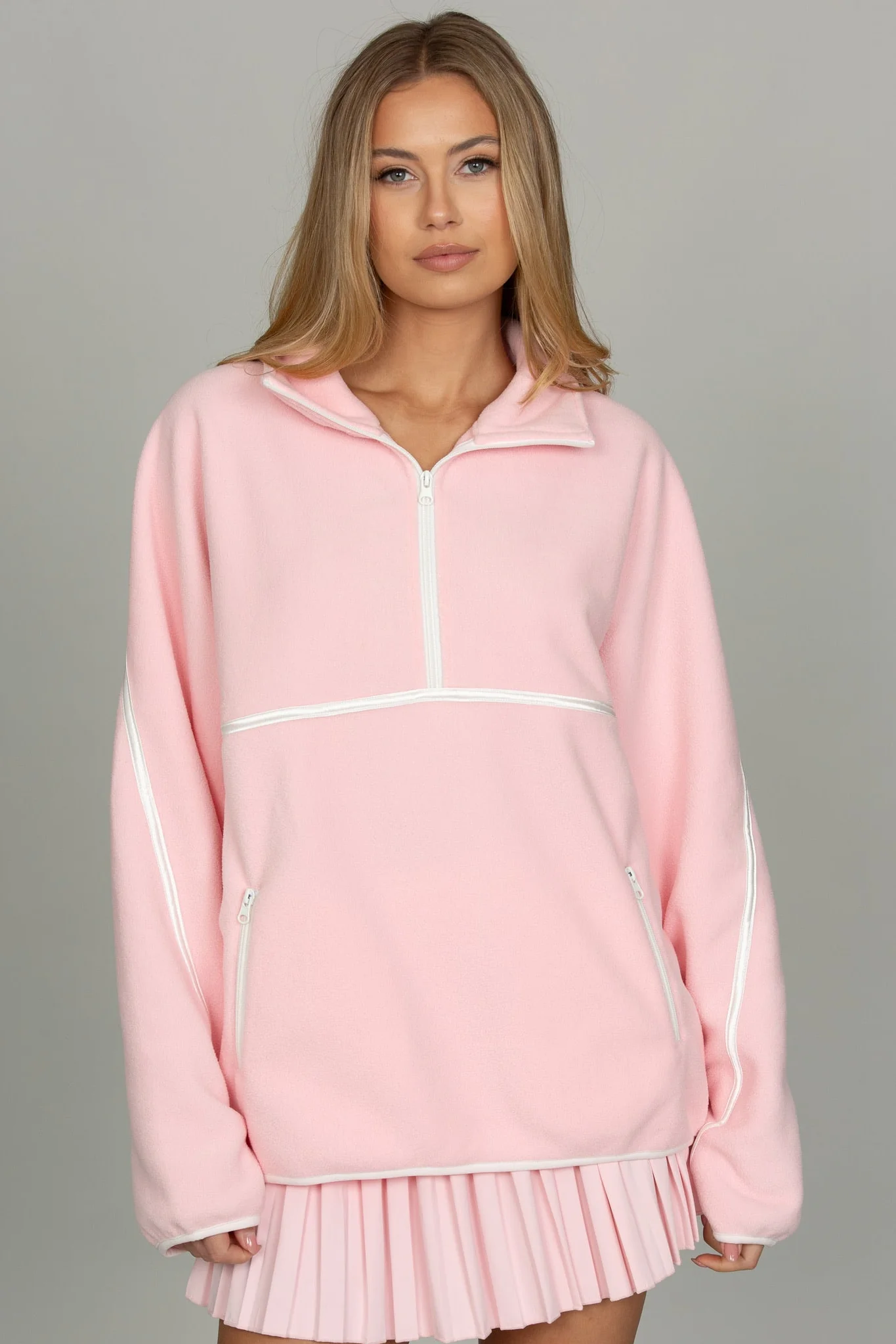 Almond Blossom Minimalistic Half-Zip Pullover