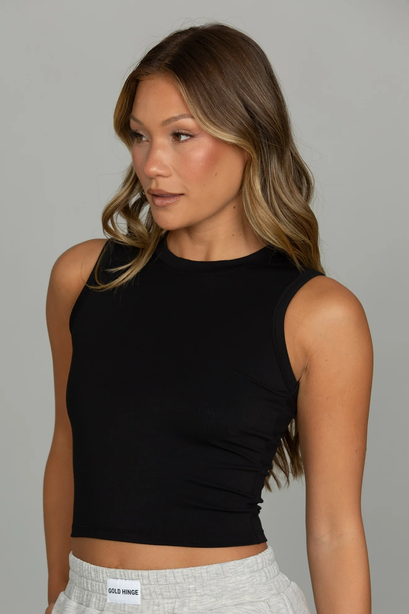 Black CoreSculpt Crop Tank - Image 2