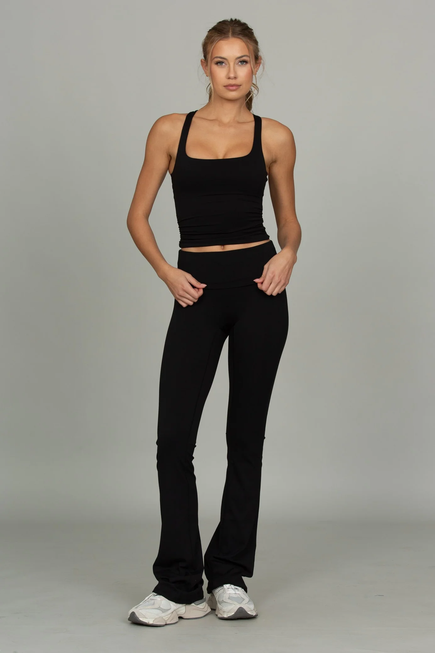 Black Essential Foldover Flare Pant - Image 6