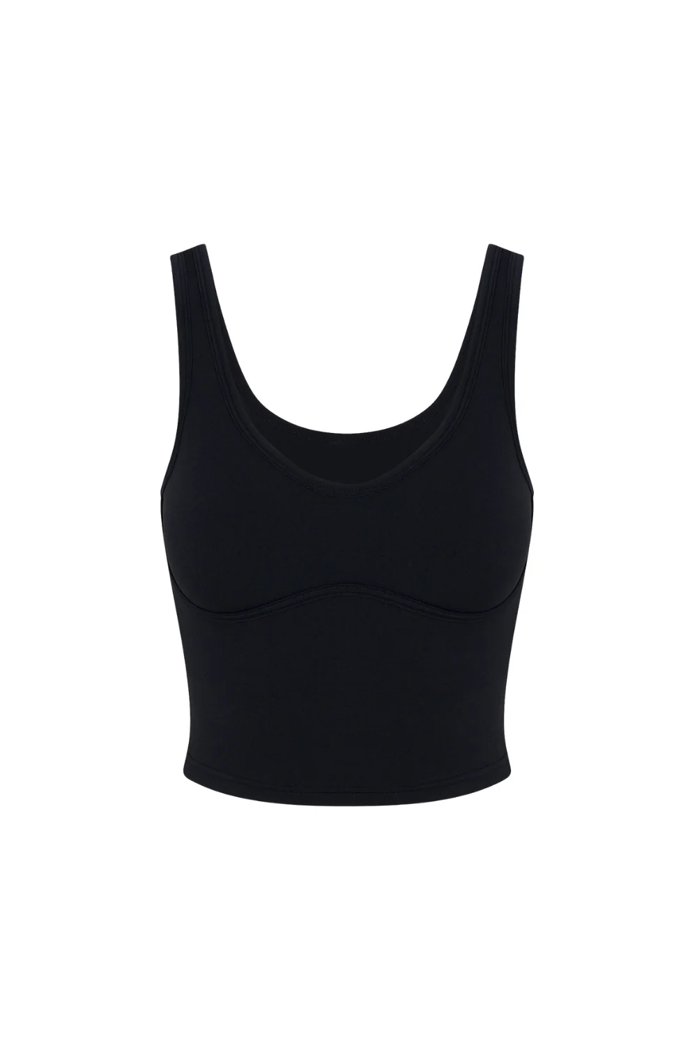 Black Lined Mid Length Bra Top - Image 2