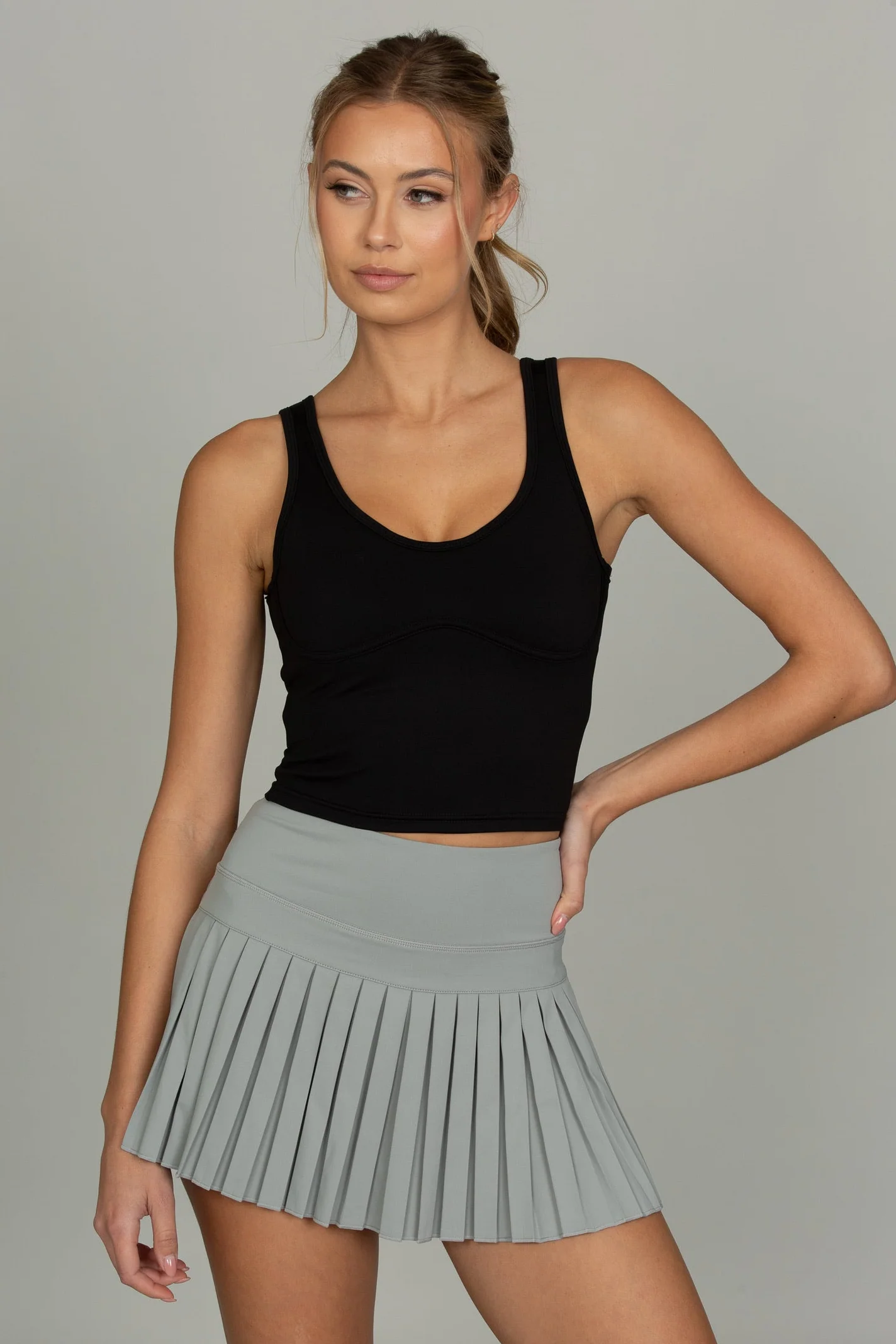 Black Lined Mid Length Bra Top - Image 5