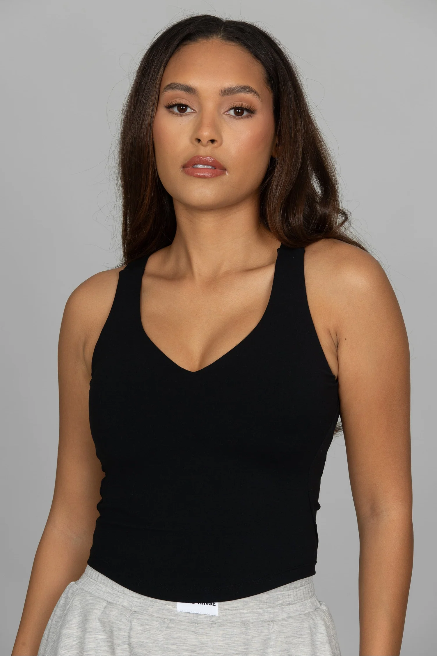 Black Open Back Sweetheart Tank