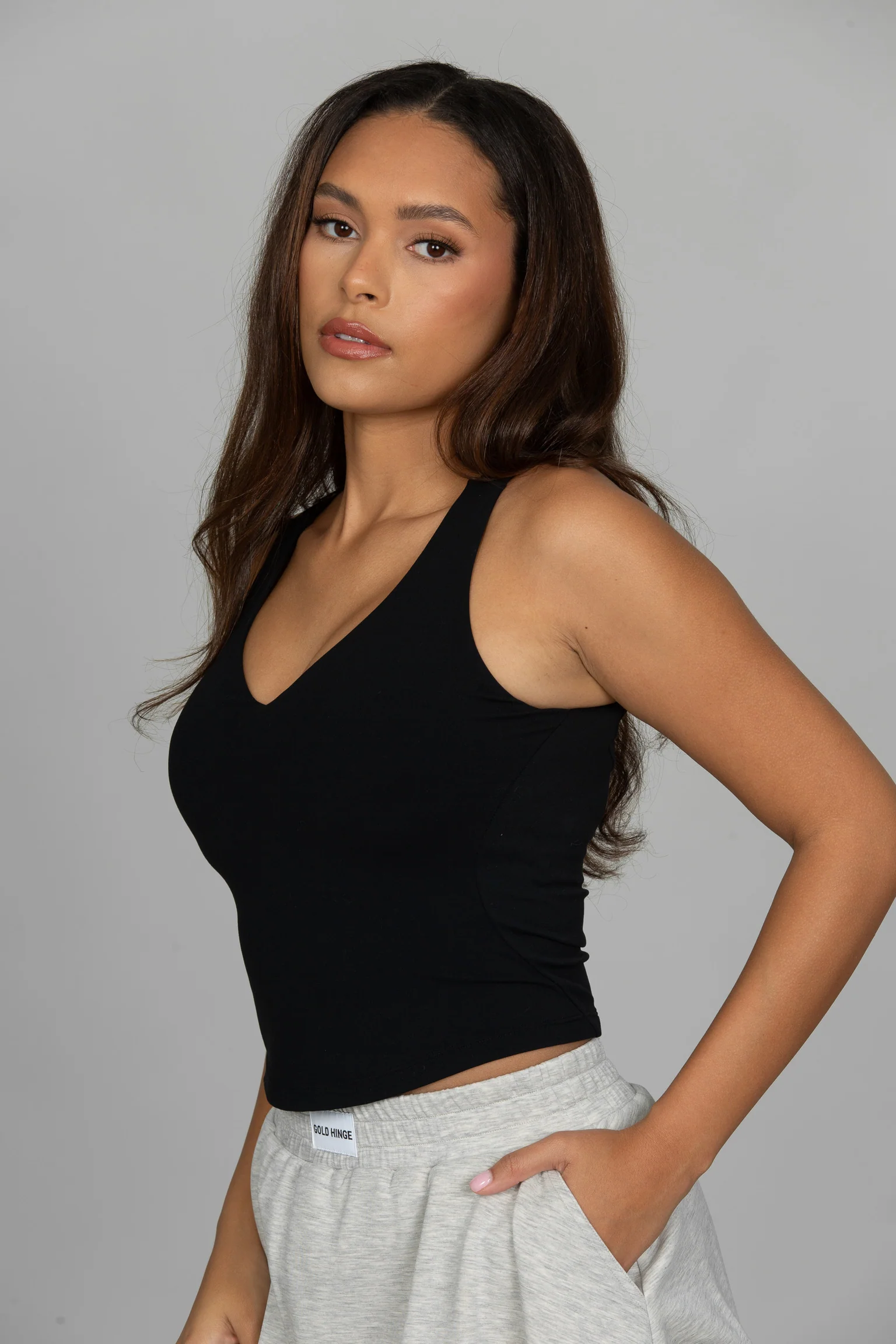 Black Open Back Sweetheart Tank - Image 4