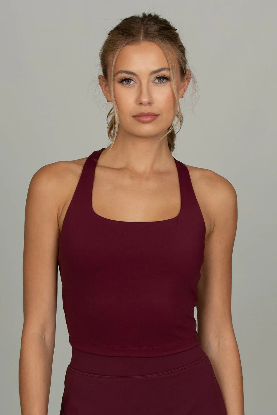 Burgundy Criss Cross Back Yoga Tank