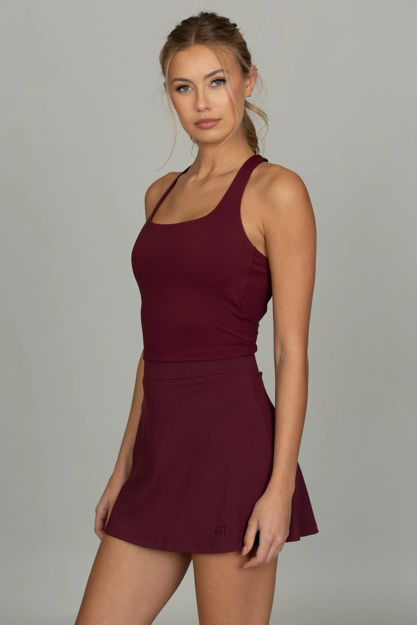 Burgundy MotionCloud A-Line Skirt - Image 3
