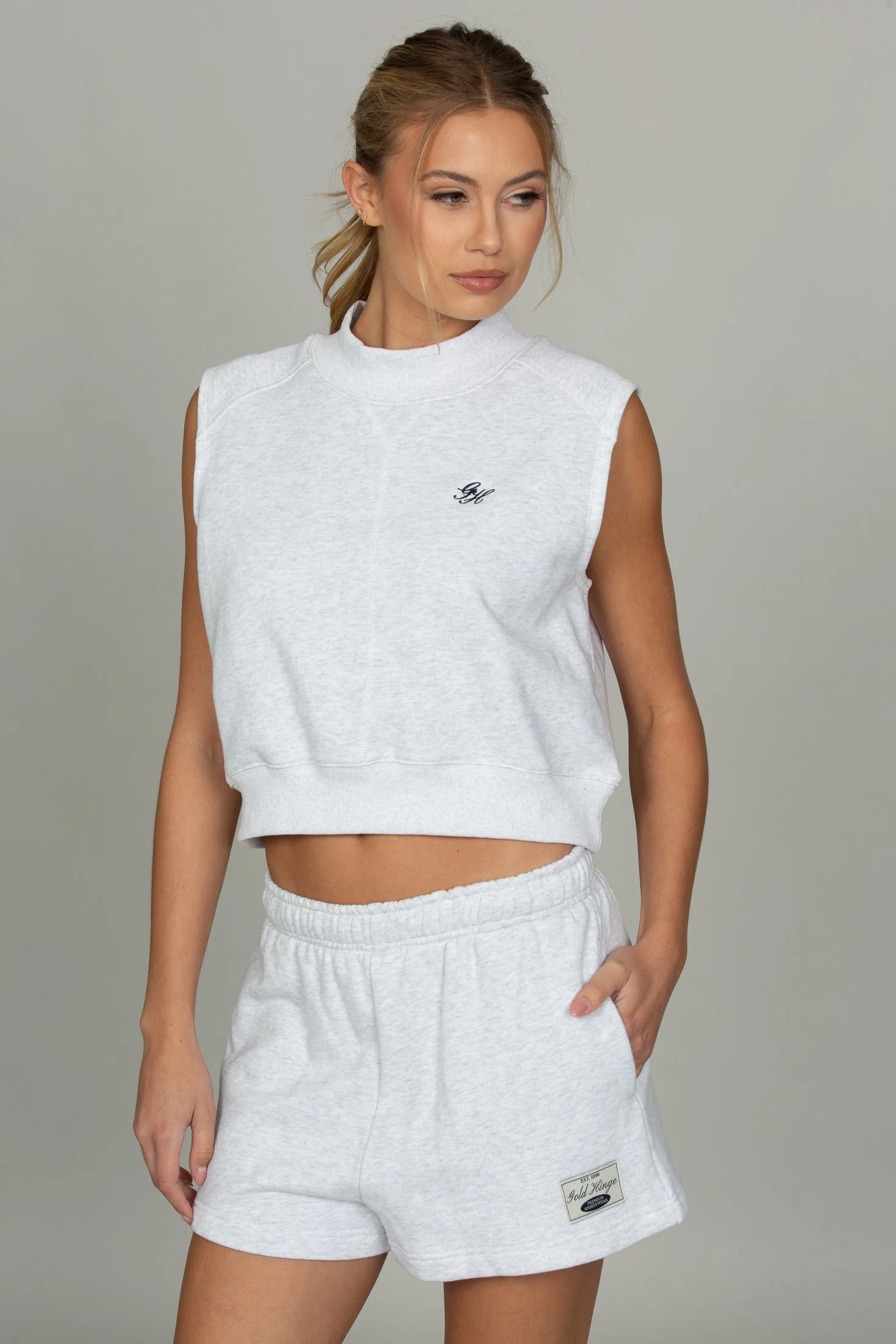 Heather Grey Loose Sweat Short - Image 4