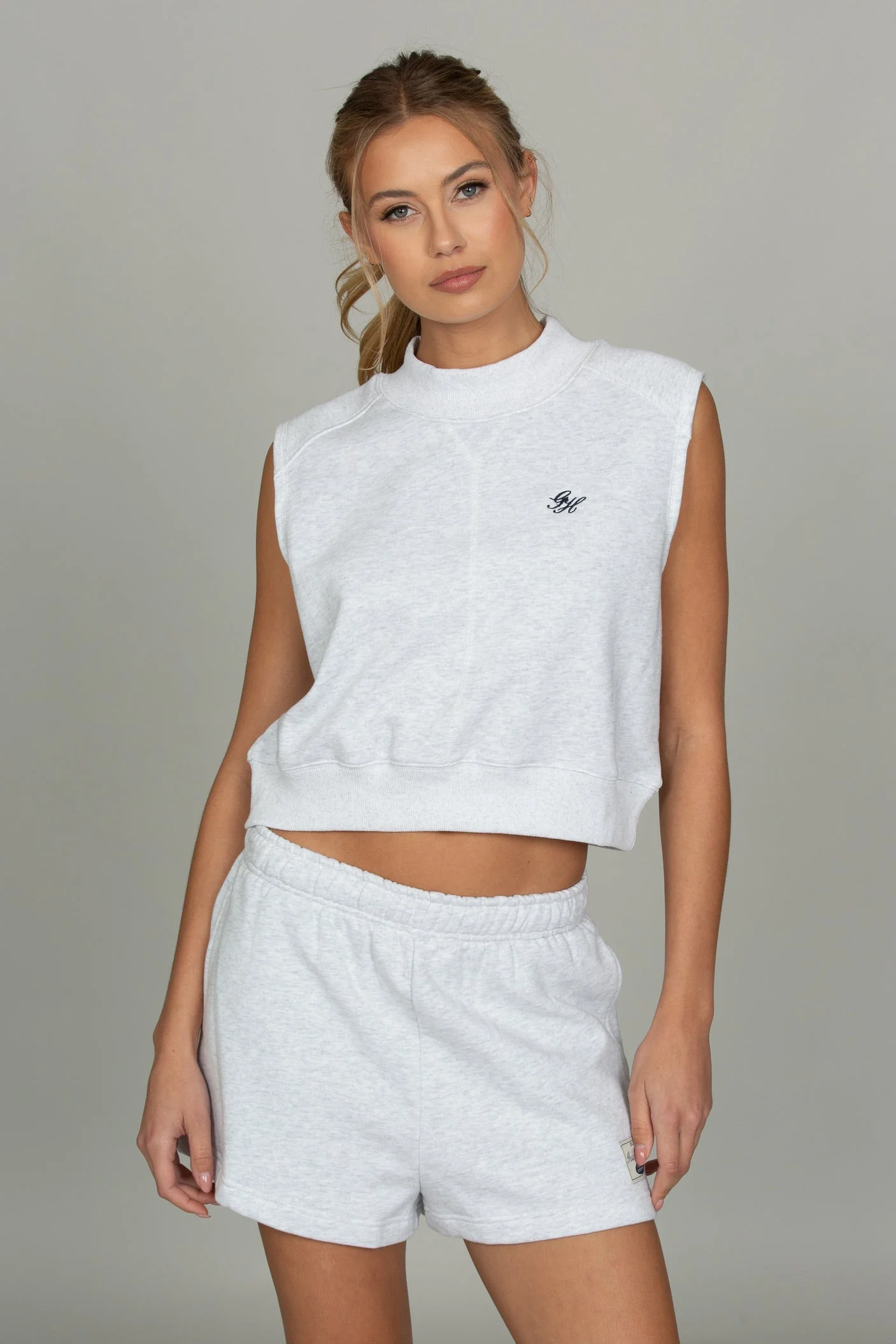Heather Grey Loose Sweat Short - Image 5
