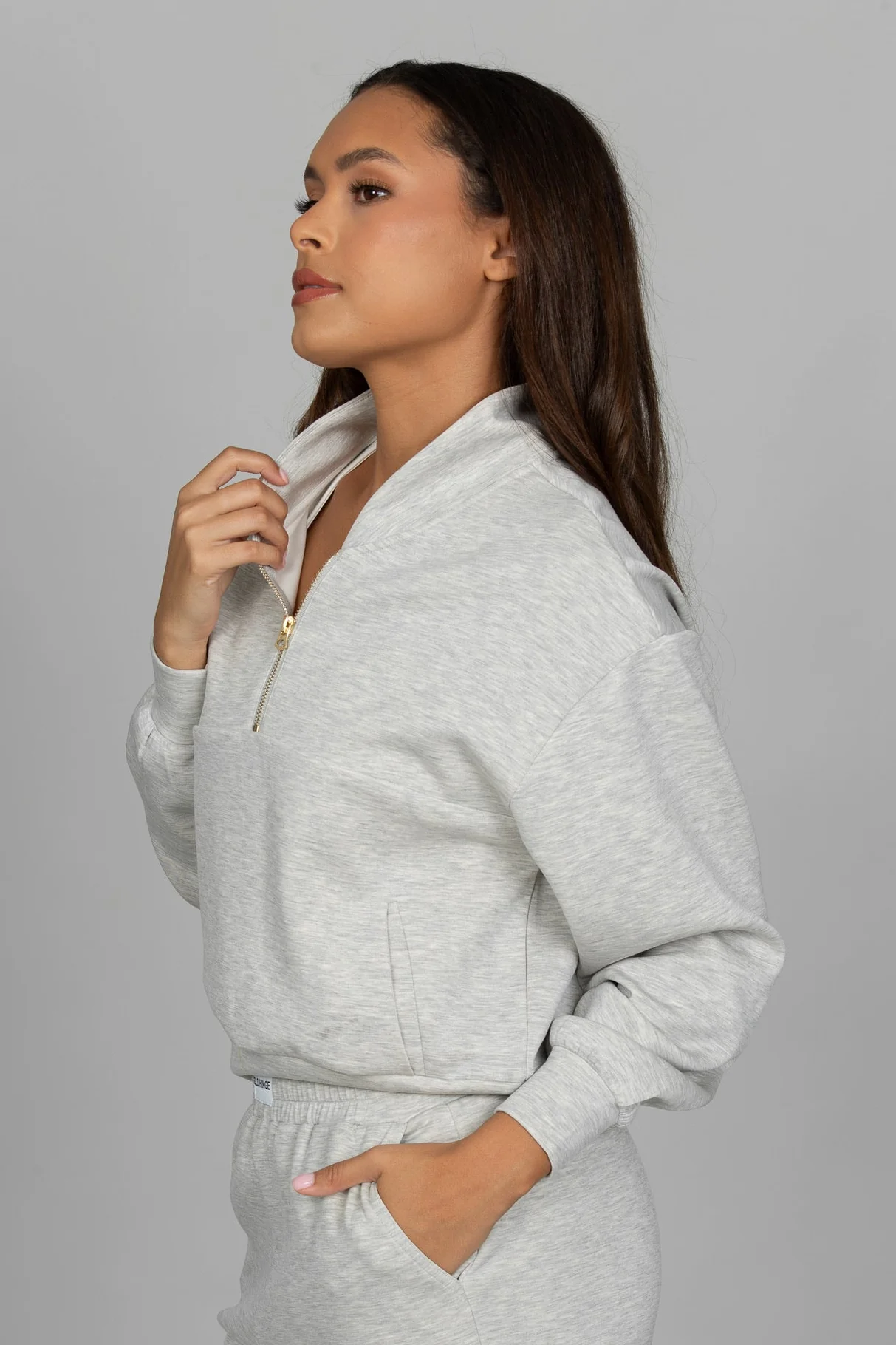 Heather Grey LuxeSoft Lounge Quarter Zip - Image 4
