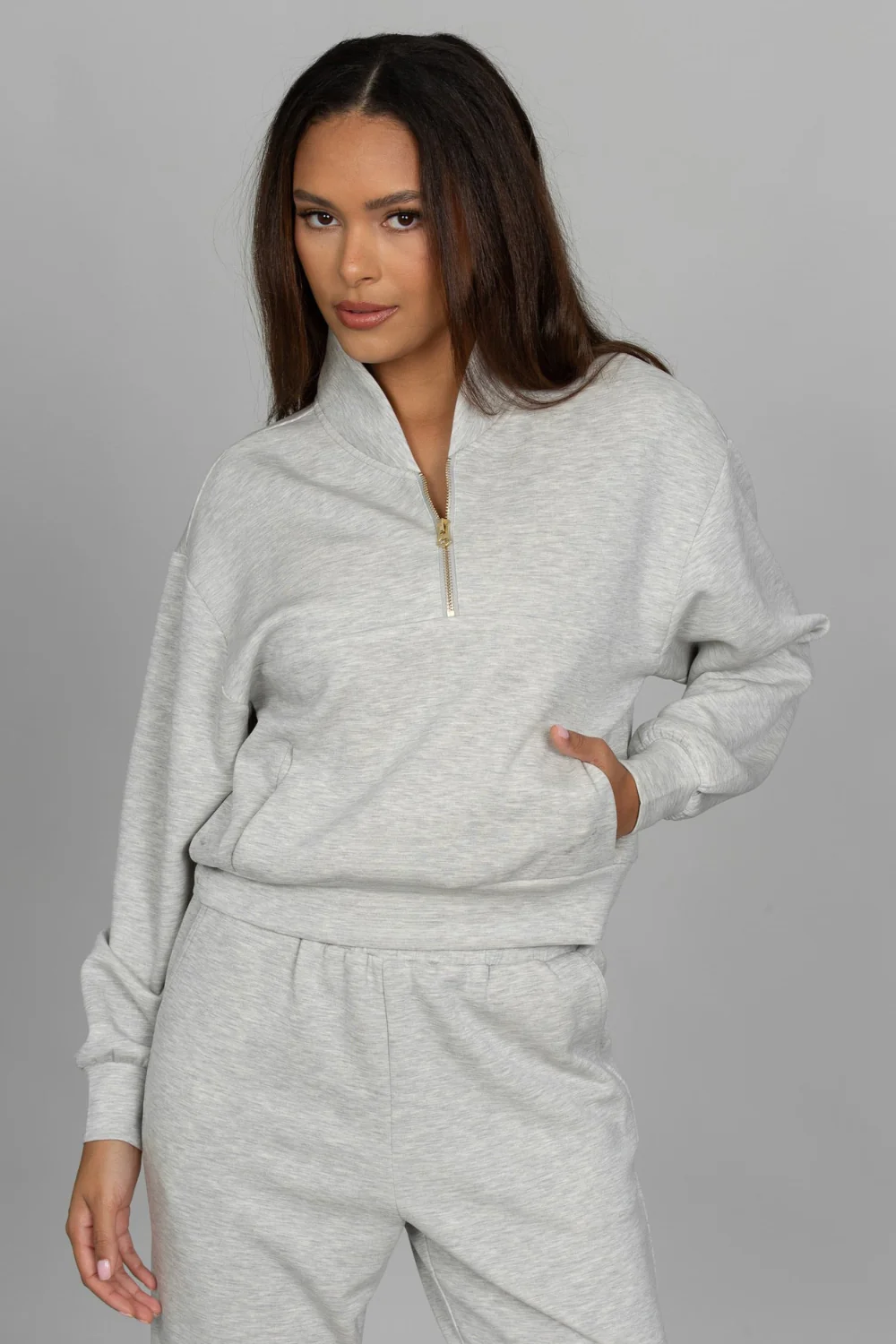 Heather Grey LuxeSoft Lounge Quarter Zip - Image 6