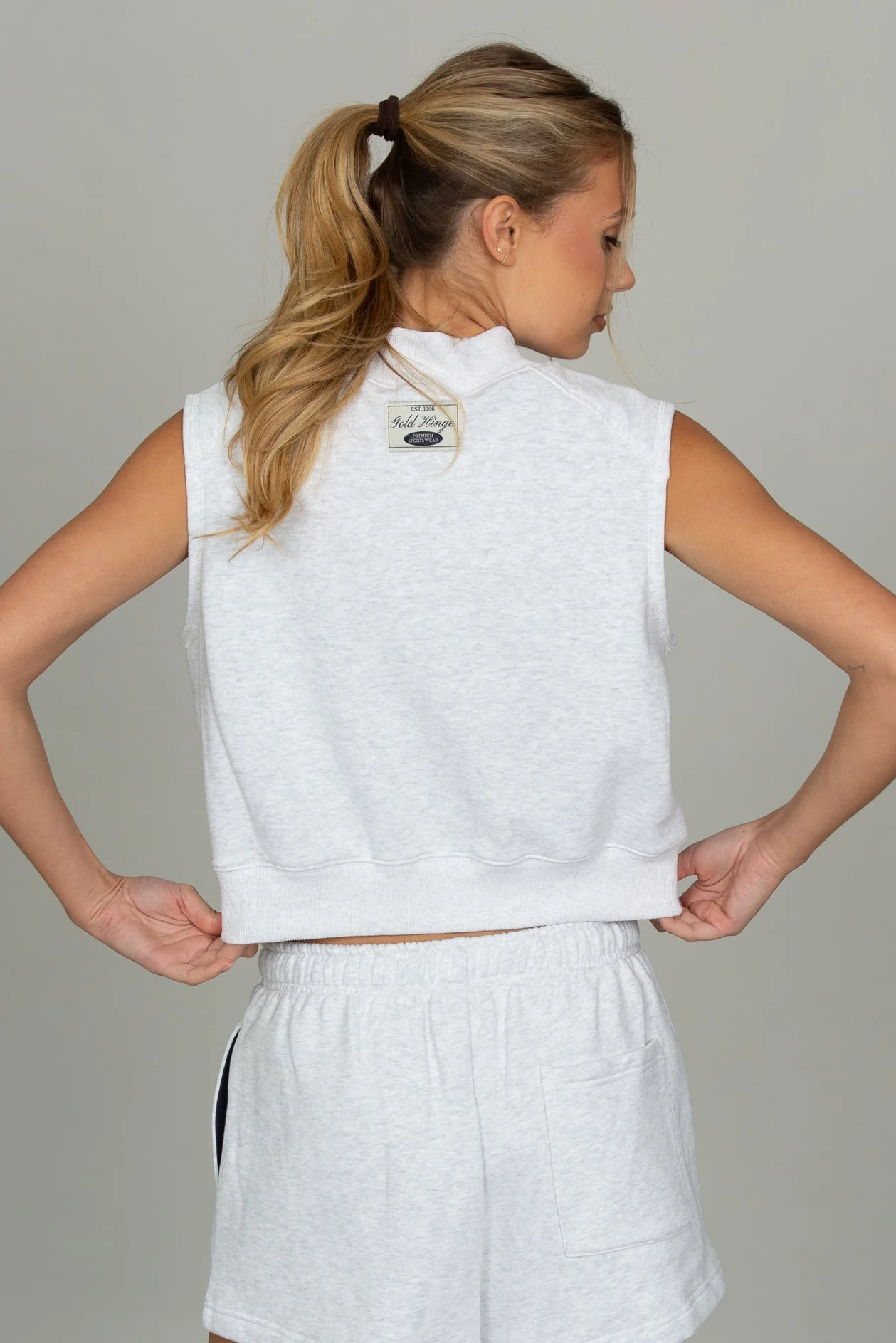 Heather Grey Mock Neck Sleeveless Top 2.0 - Image 4