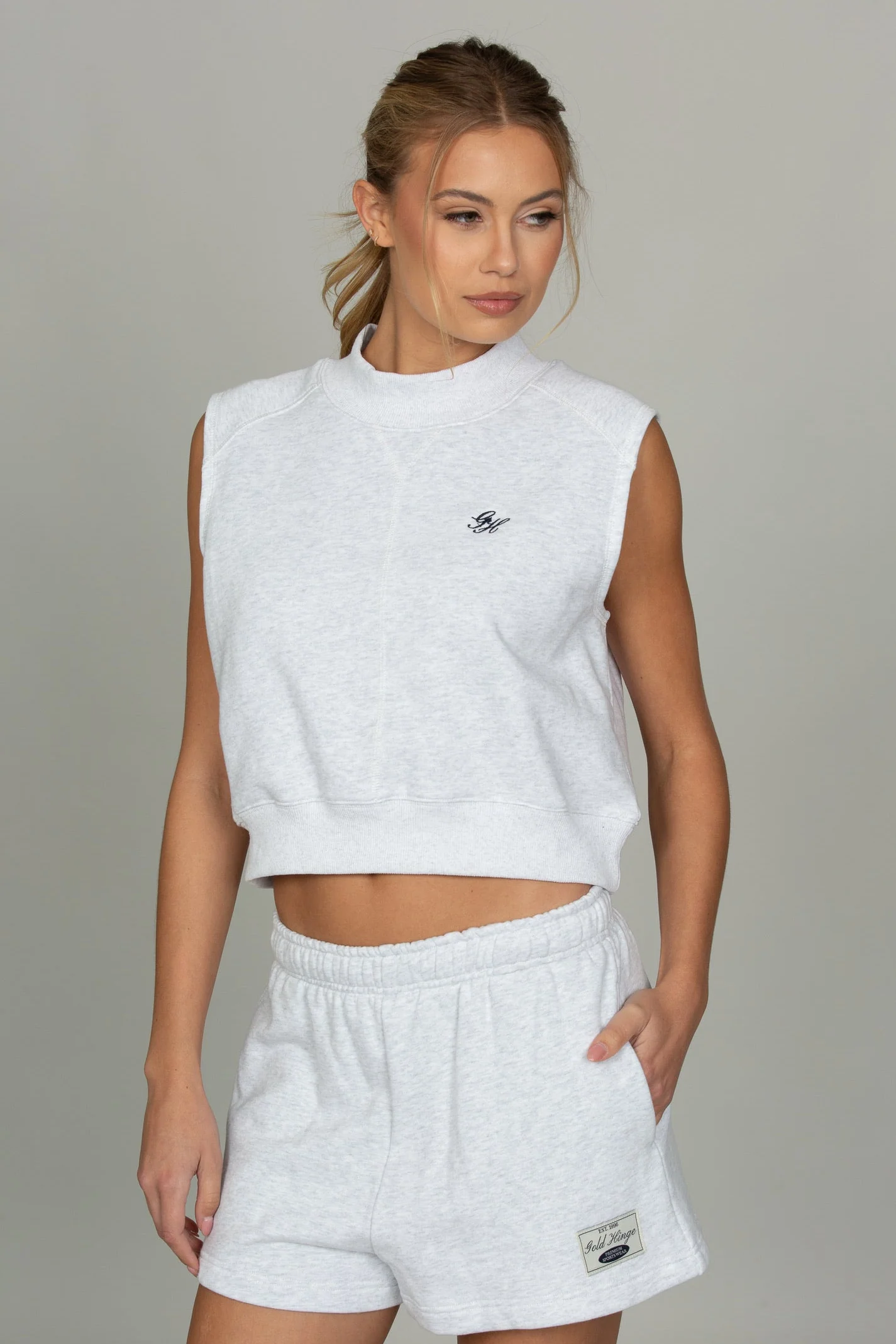 Heather Grey Mock Neck Sleeveless Top 2.0 - Image 5