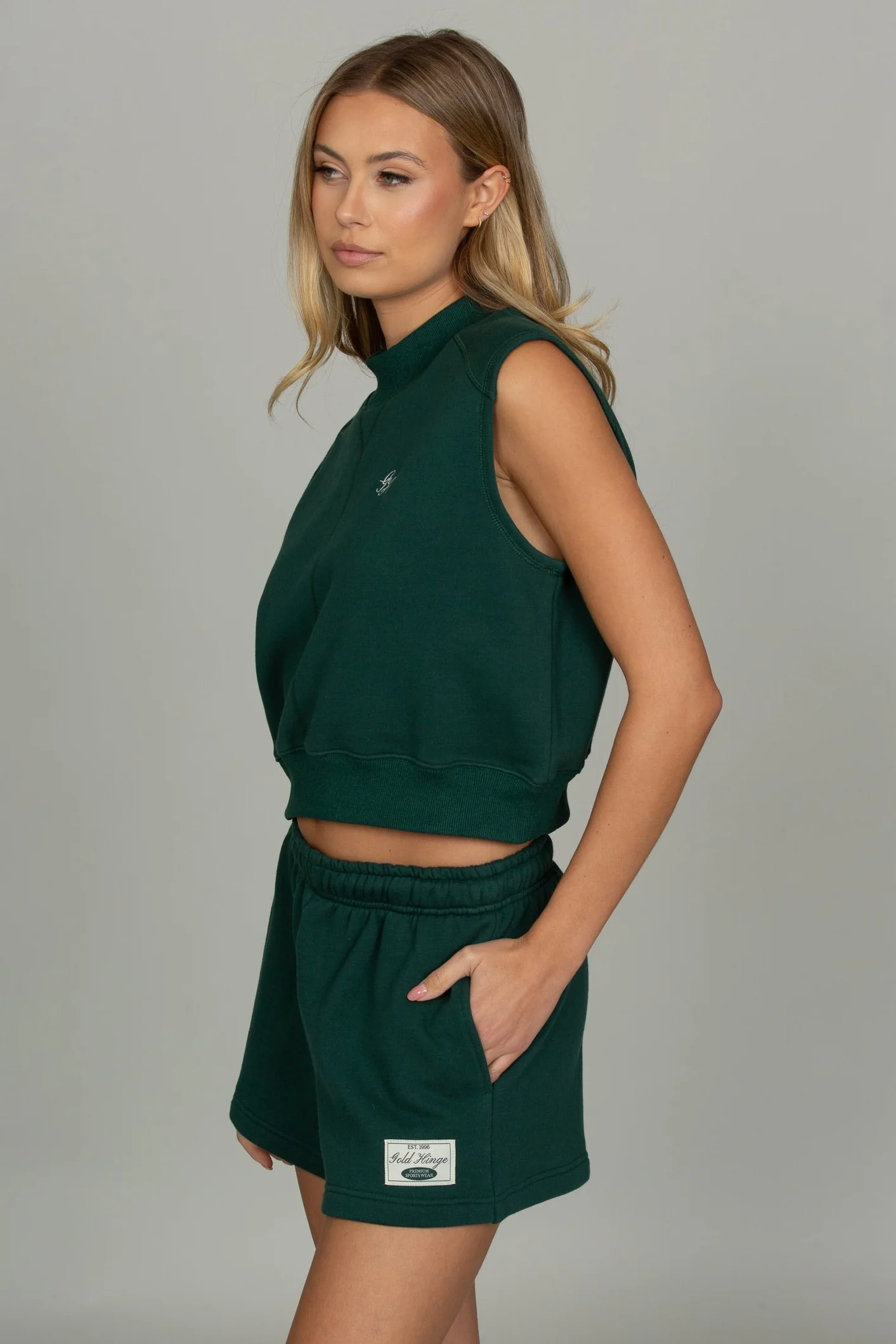 Hunter Green Loose Sweat Short - Image 4