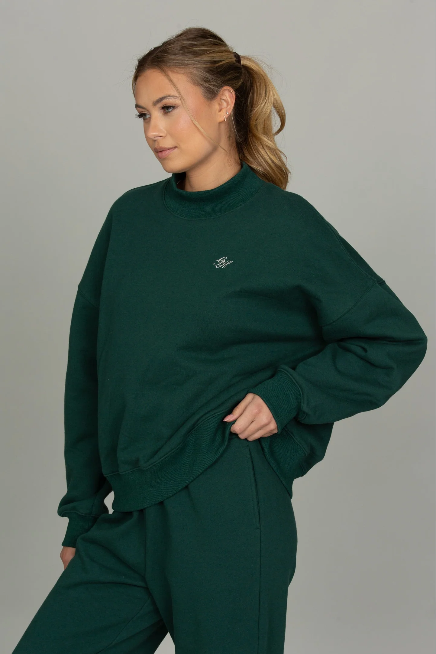 Hunter Green Prep Mock Neck - Image 3