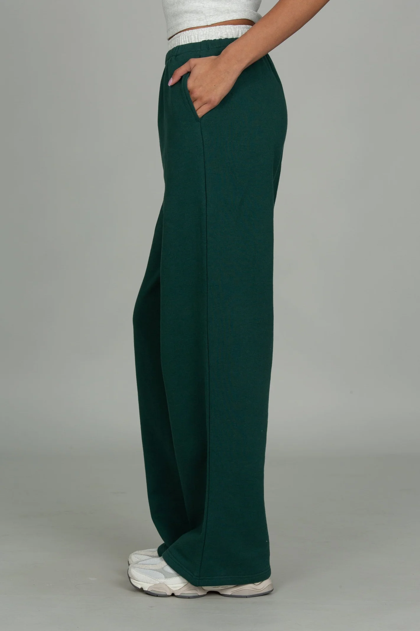 Hunter Green Wide Leg Sweatpant - Image 3