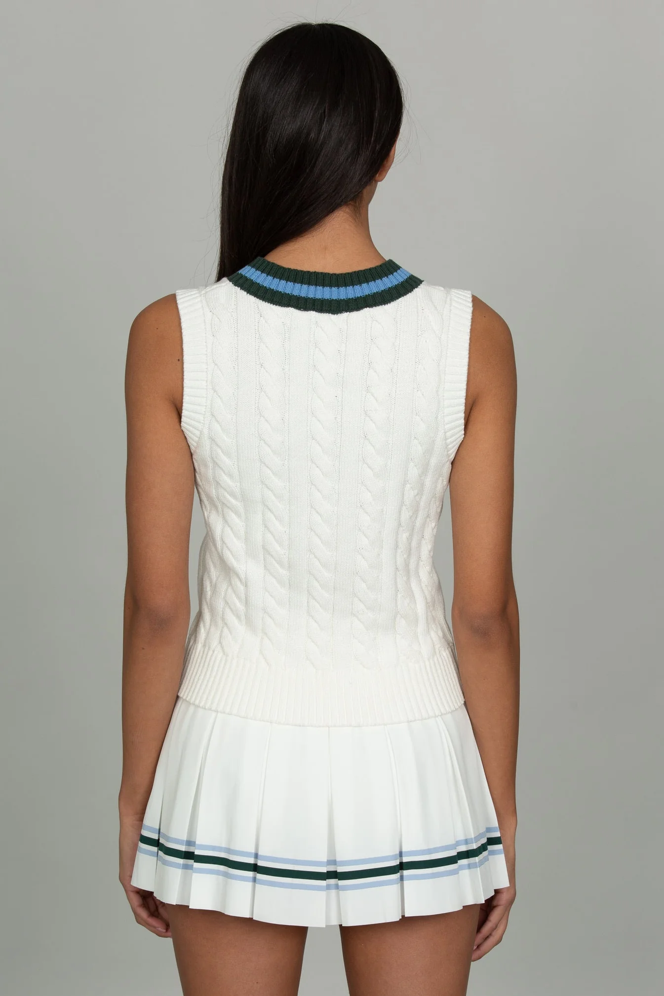 Ivory Cable Knit Sweater Vest - Image 3