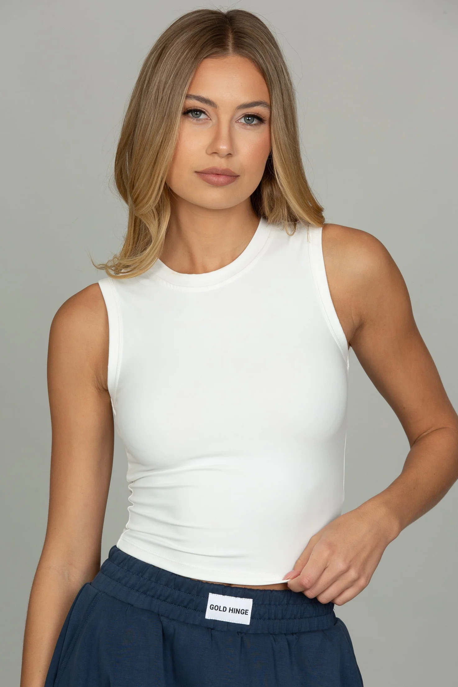 Ivory CoreSculpt Crop Tank - Image 4