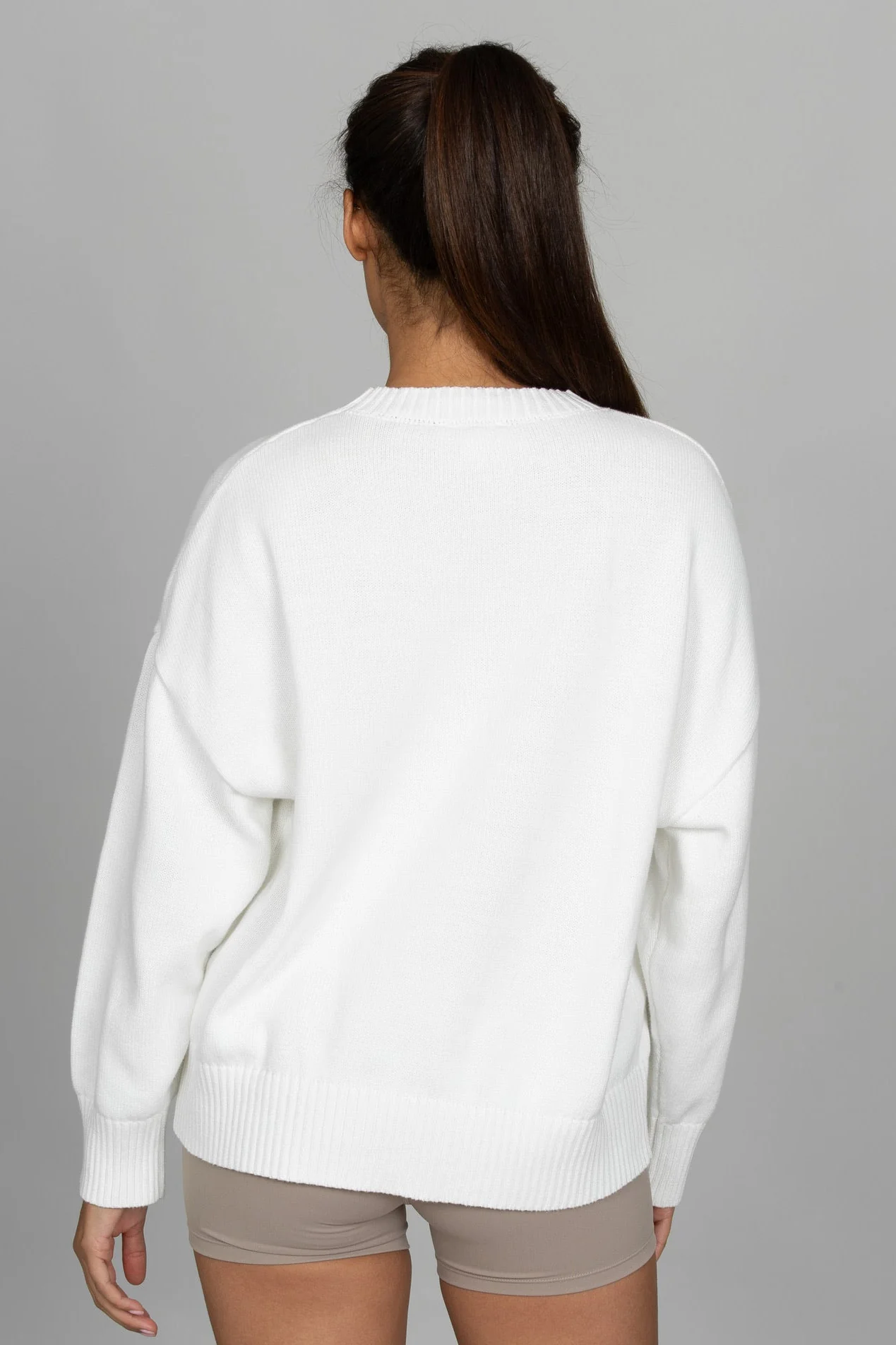 Ivory Oversized Crest Sweater - Image 4