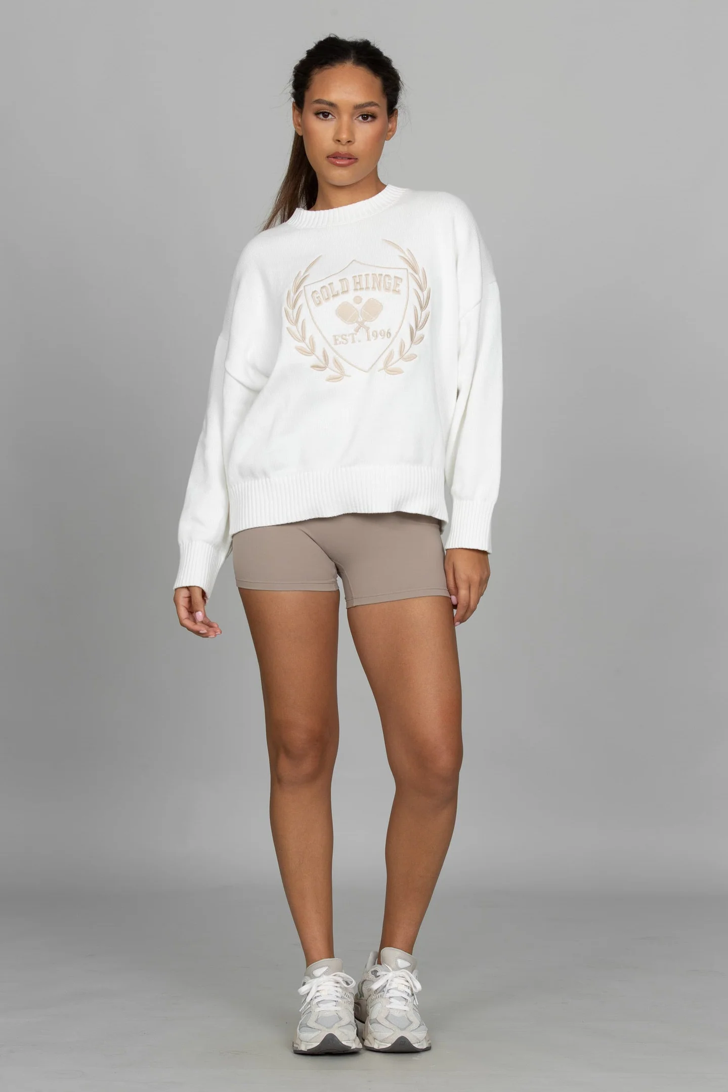Ivory Oversized Crest Sweater - Image 6