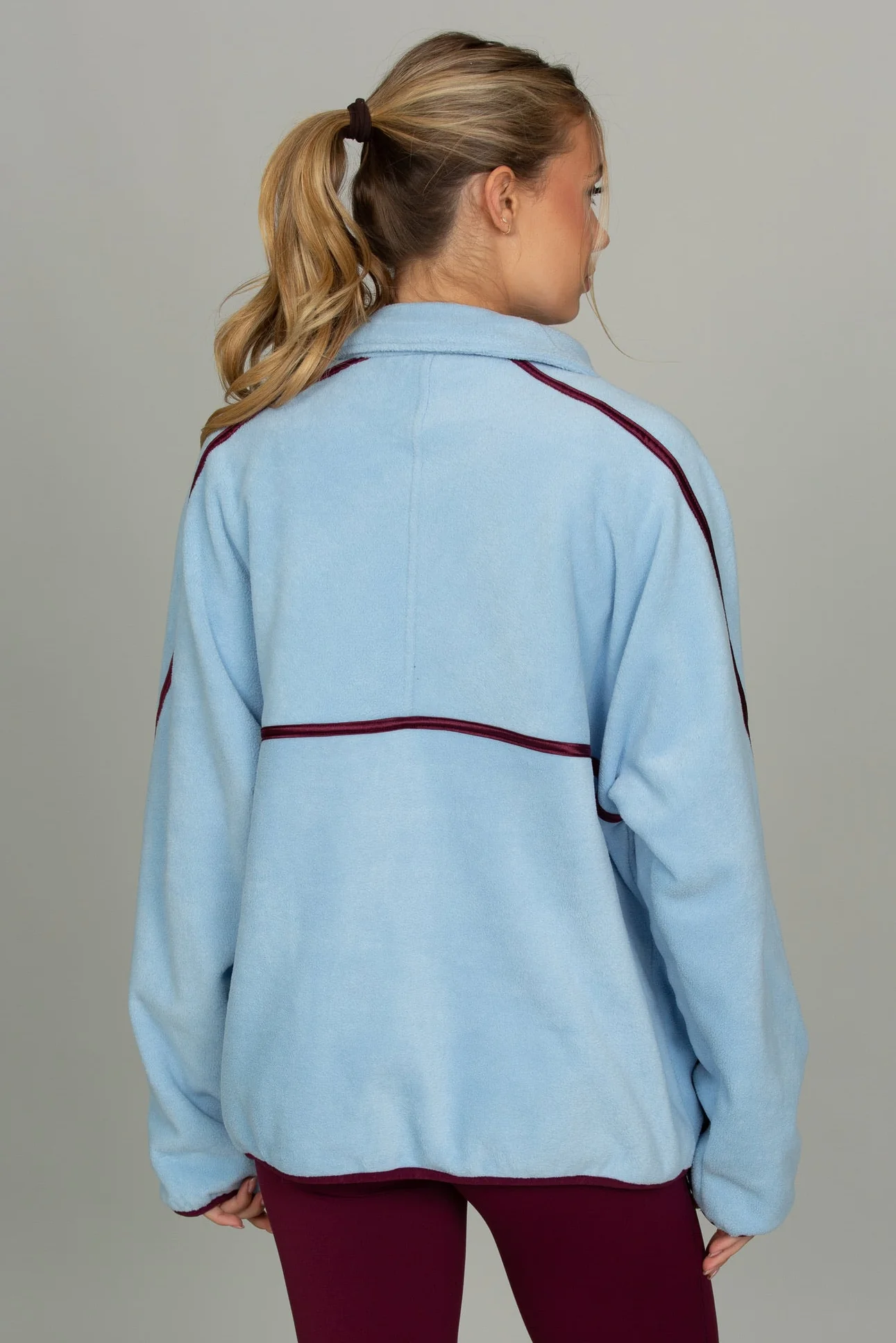 Light Blue Minimalistic Half-Zip Pullover - Image 4