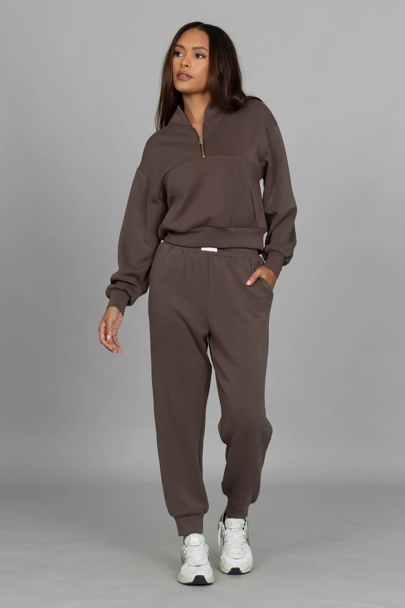 Mocha LuxeSoft Lounge Quarter Zip - Image 7