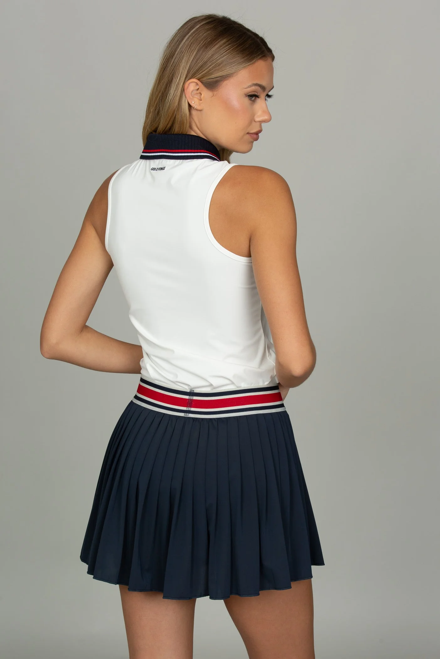 Navy Striped Tennis Skirt - Image 3