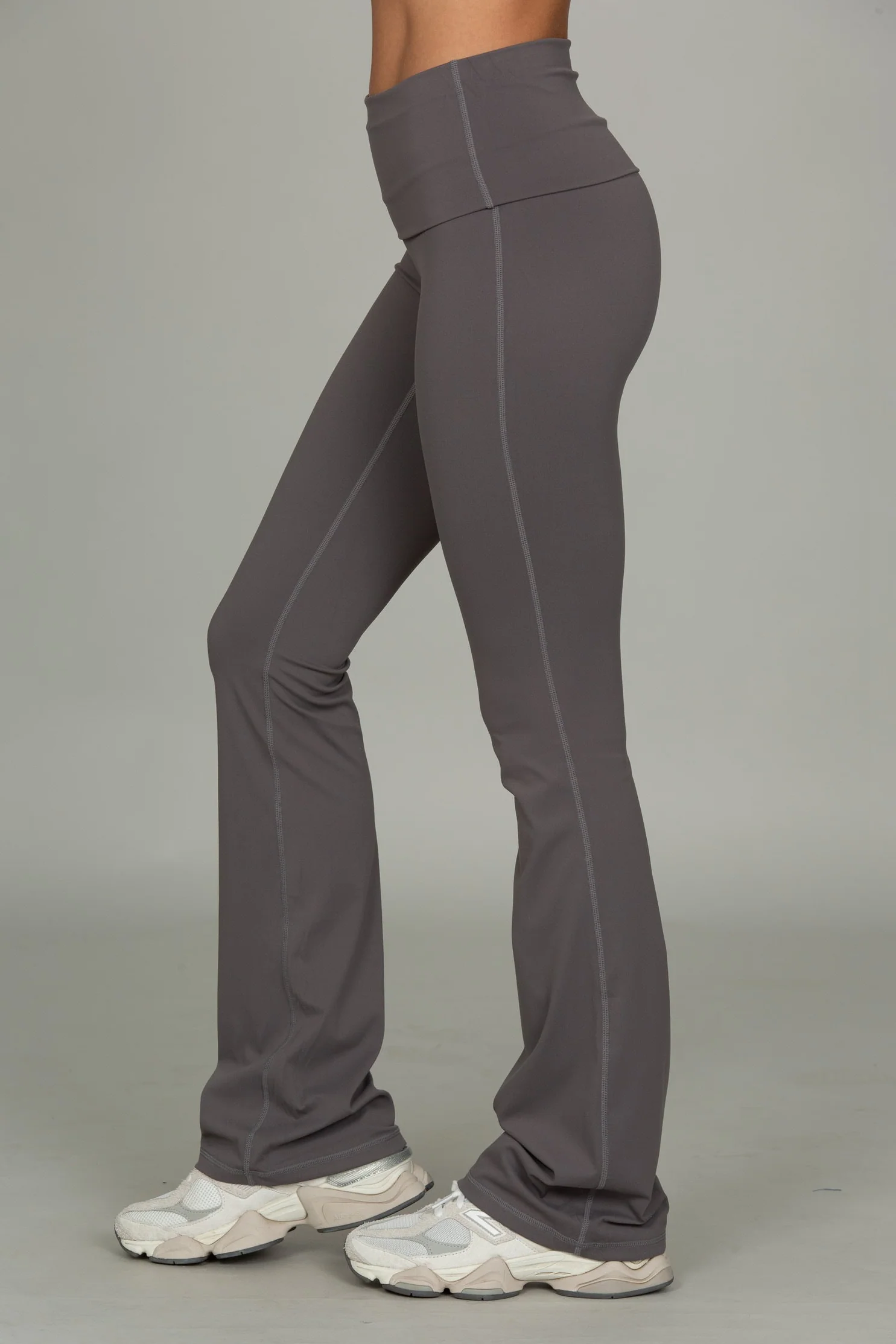 Shadow Grey Essential Foldover Flare Pant - Image 4