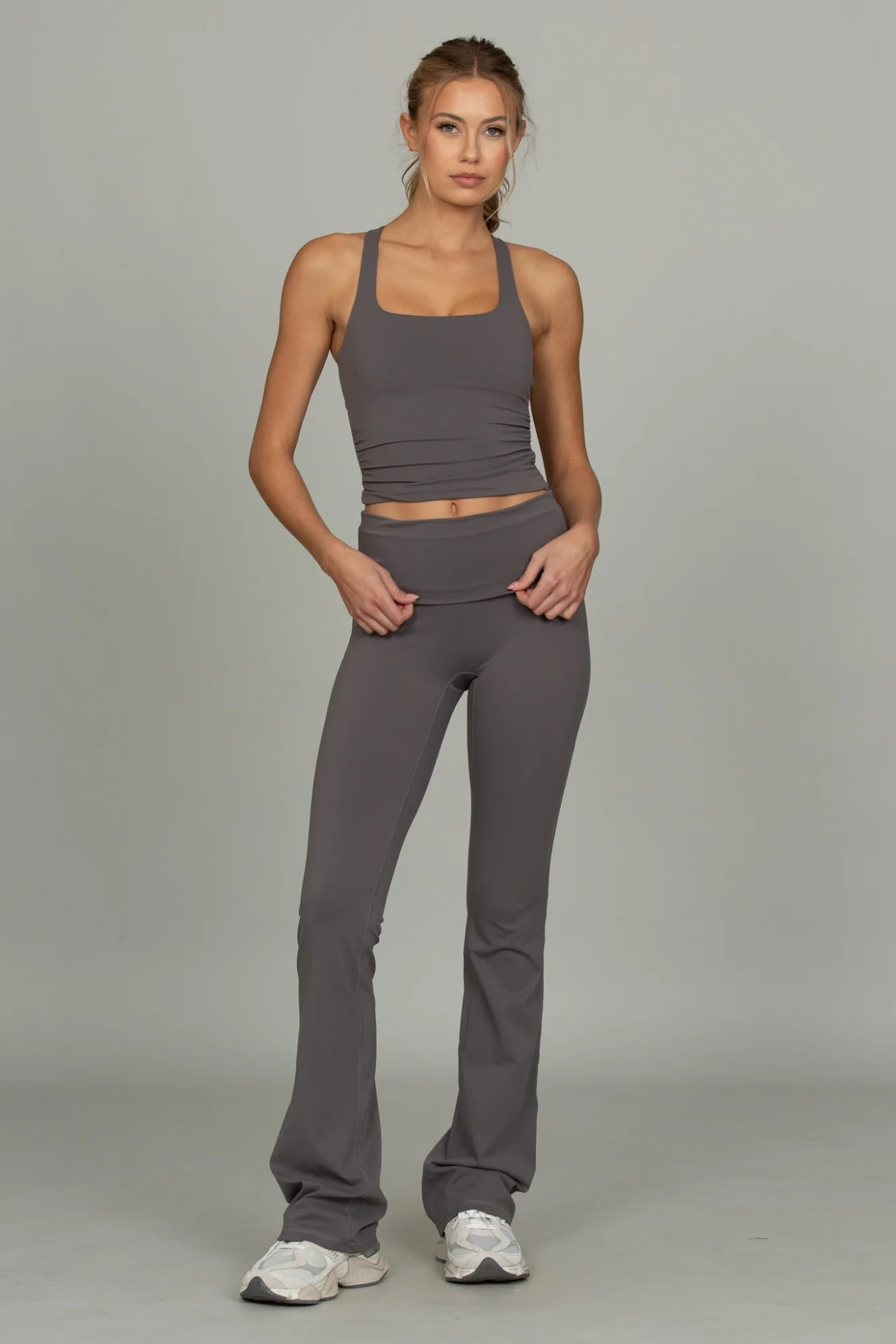 Shadow Grey Essential Foldover Flare Pant - Image 5