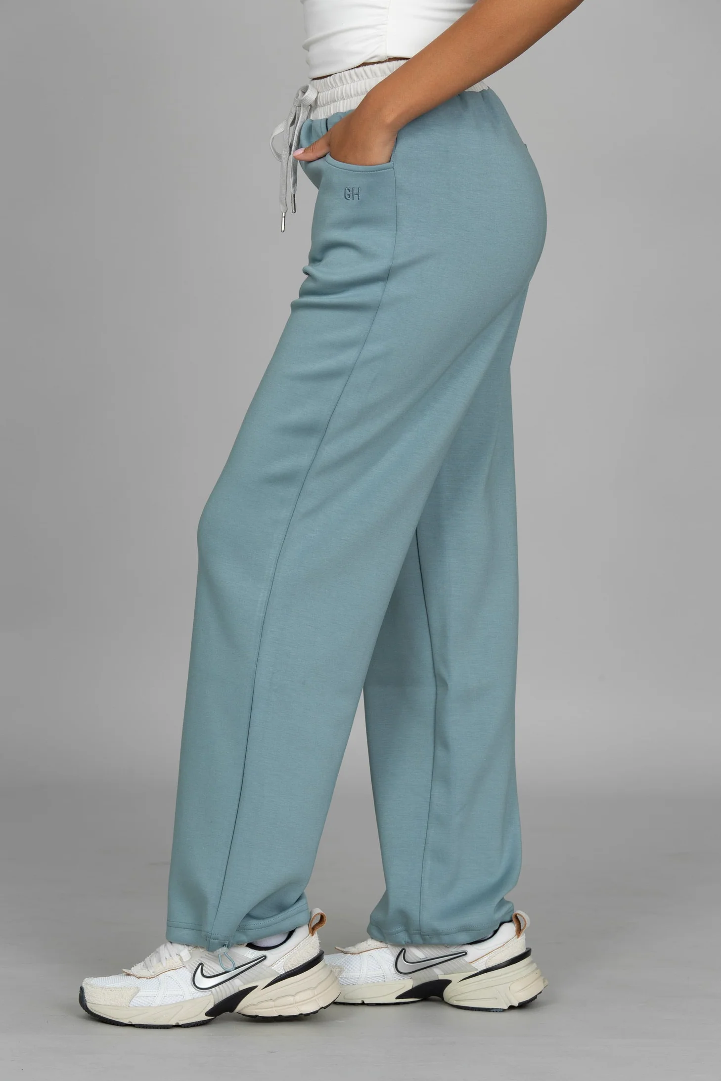 Stone Blue LuxeSoft Wide Leg Pant - Image 4