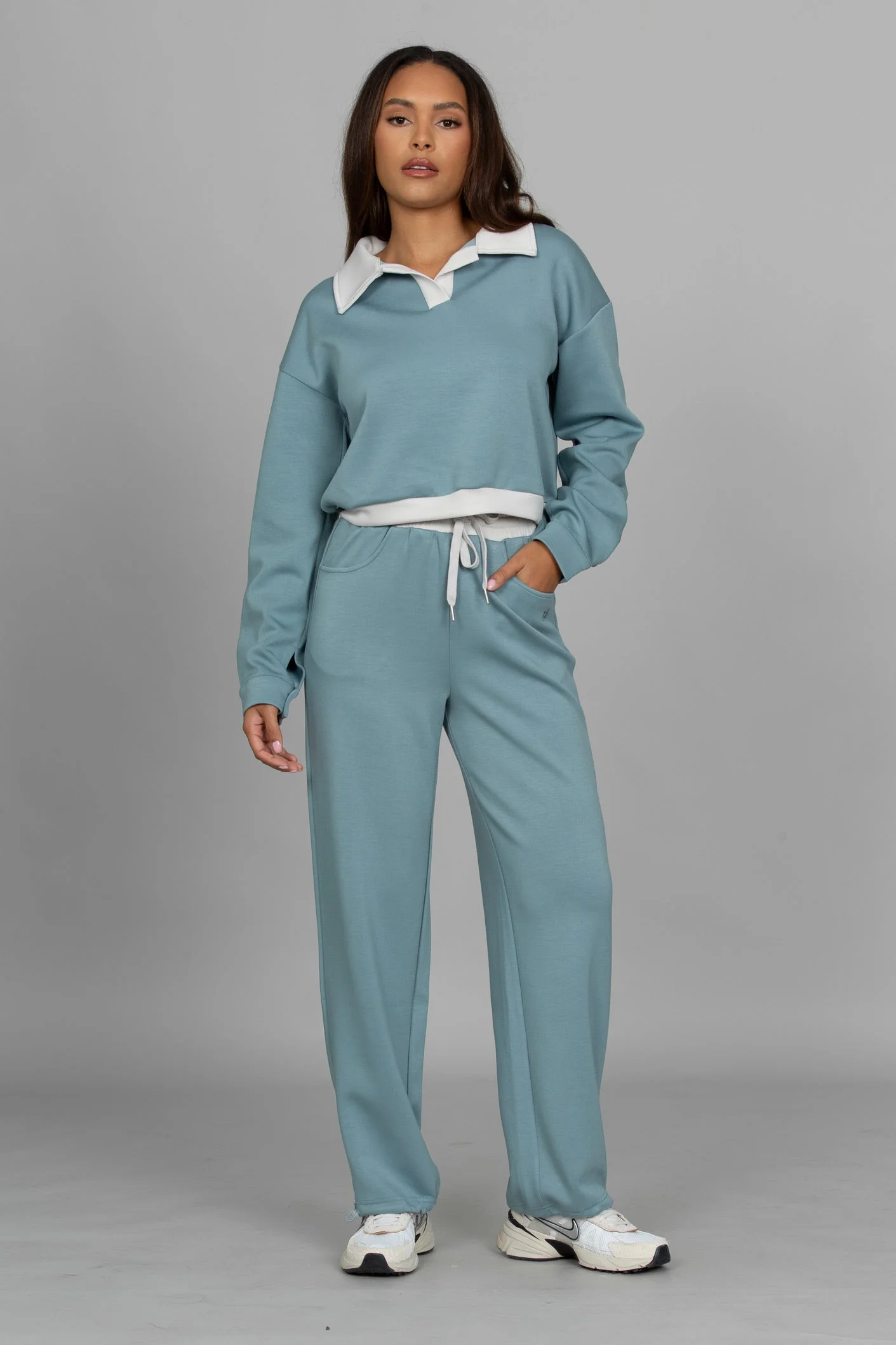 Stone Blue LuxeSoft Wide Leg Pant - Image 8