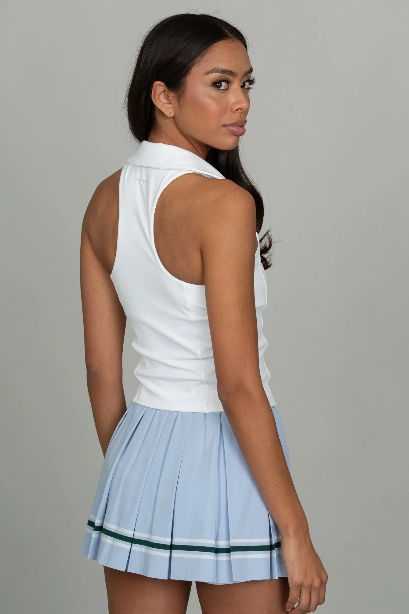 White Fitted Racerback Polo - Image 3